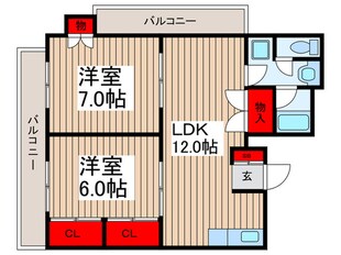 ガーデンフィール中央二番館の物件間取画像